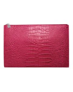 POCHETTE ZIPPÉE CROCO SAVANNAH