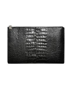 POCHETTE ZIPPEE CROCO SAVANNAH